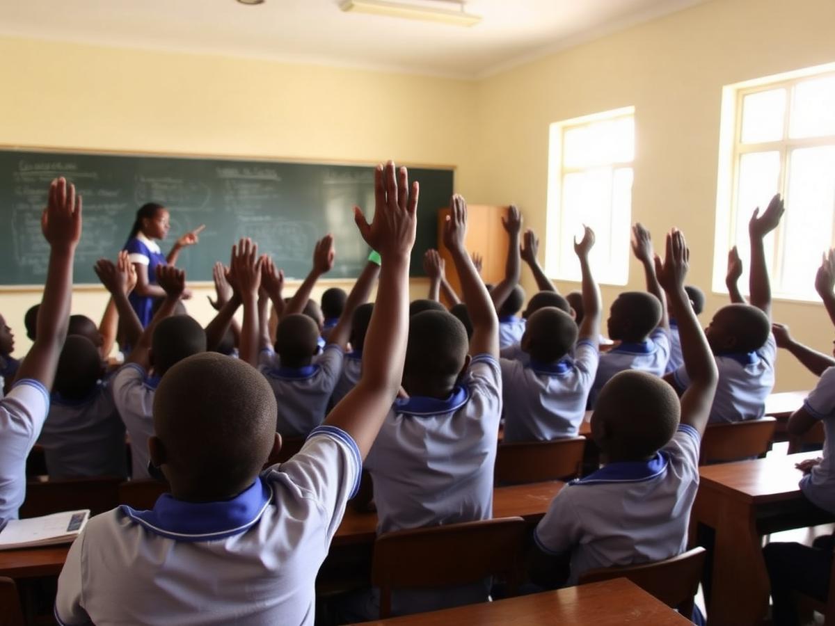 Students engaged in a Junior High classroom