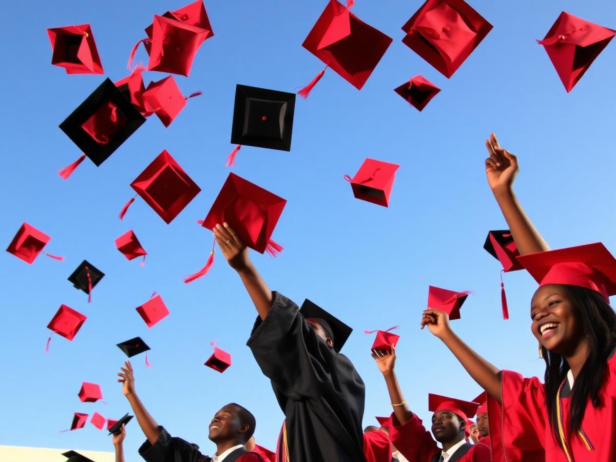 Graduation ceremony on campus